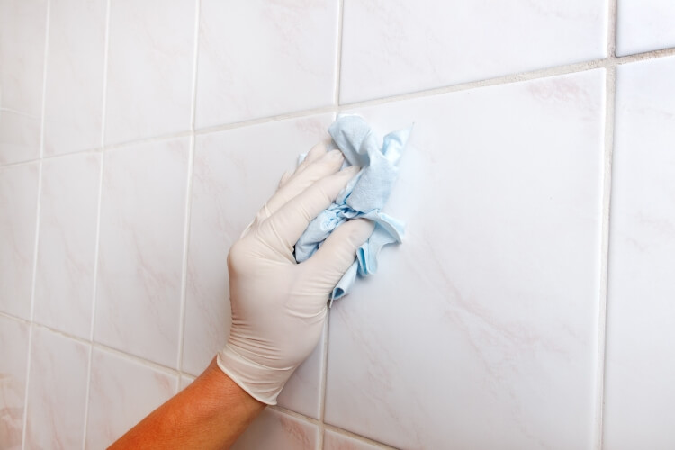 enlever moisissures salle de bain carrelage joints eau de javel