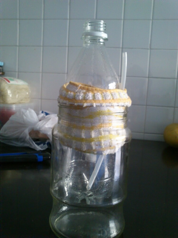 inhalation maison installation bouteille pot plastique