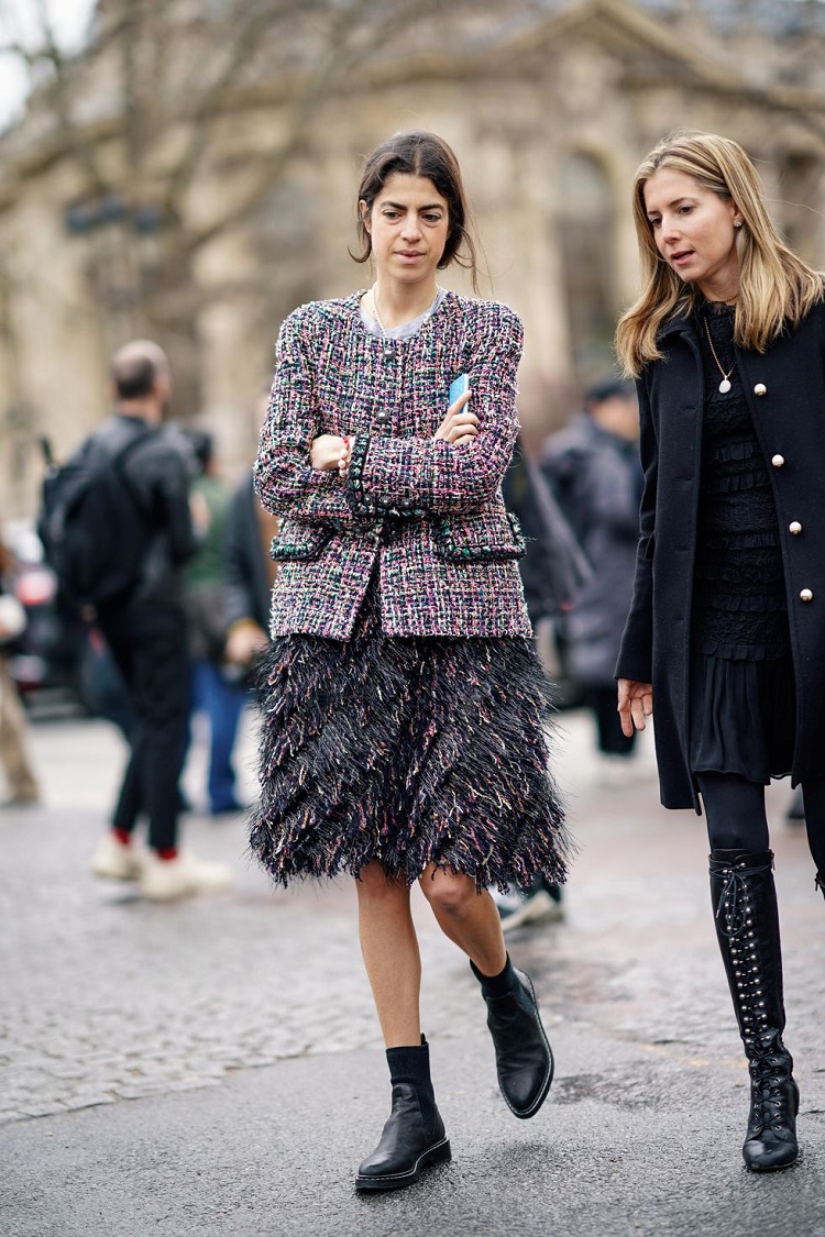 mode automne hiver 2020 semaine mode paris ensemble veste jupe en tweed