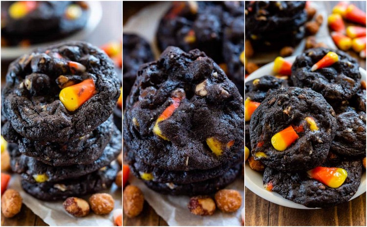 recettes de biscuits faciles à faire candy corn cacao noir Halloween