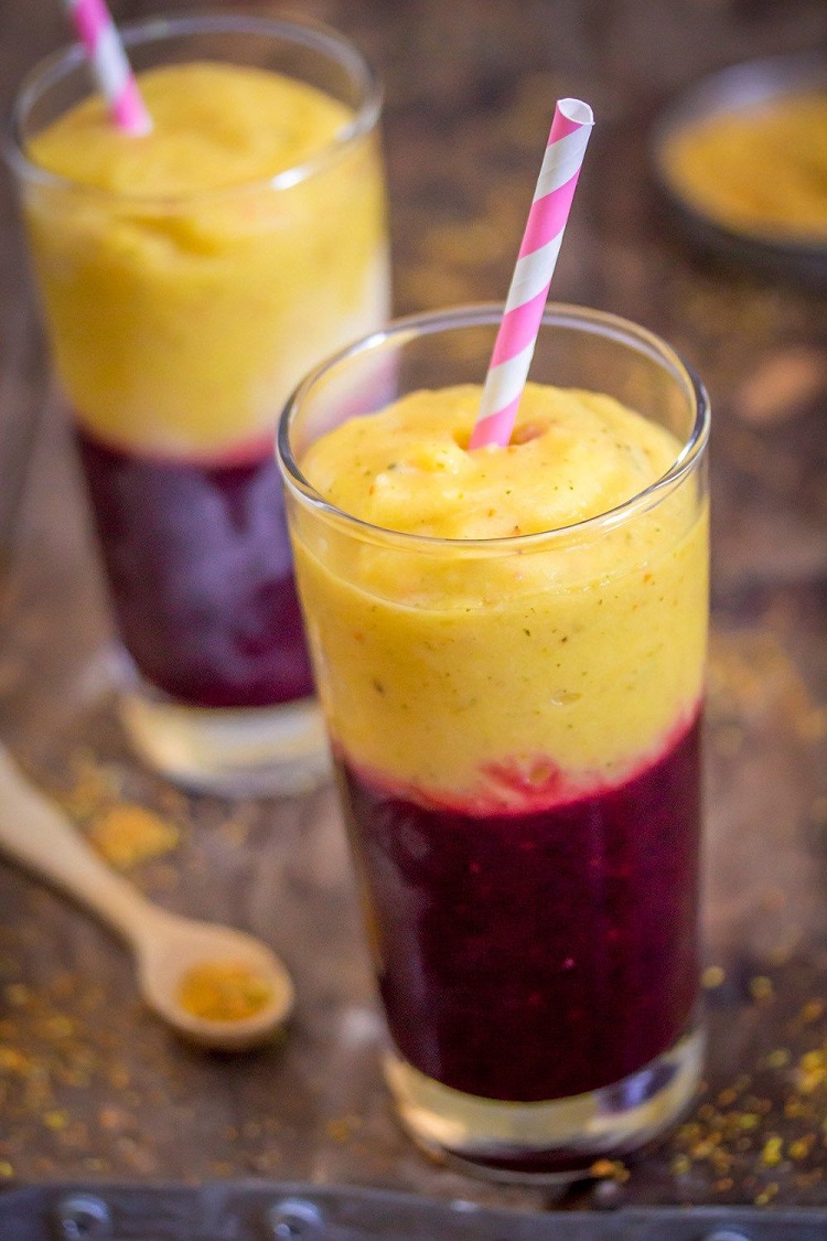 Idee smoothie hiver bicolore chou rouge mangue top recettes smoothies hiver vitaminés