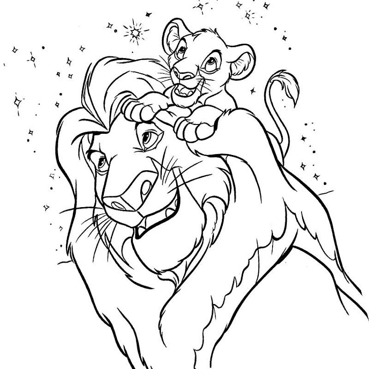 Le Roi lion Simba dessin coloriage