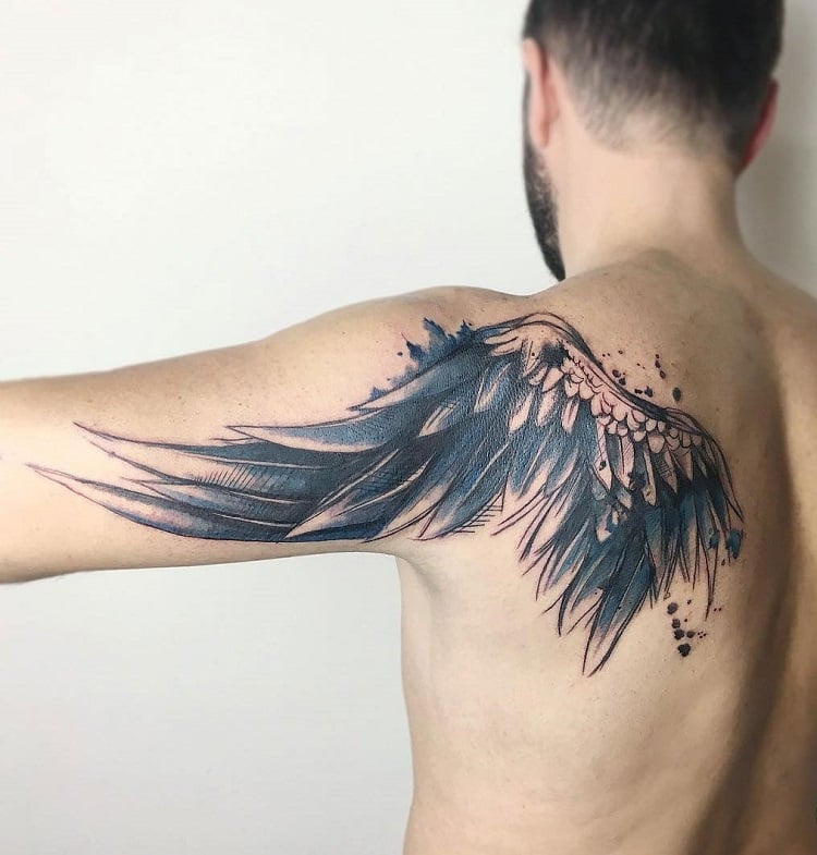 Wing-mens-shoulder-arm une aile sur l'épaule homme