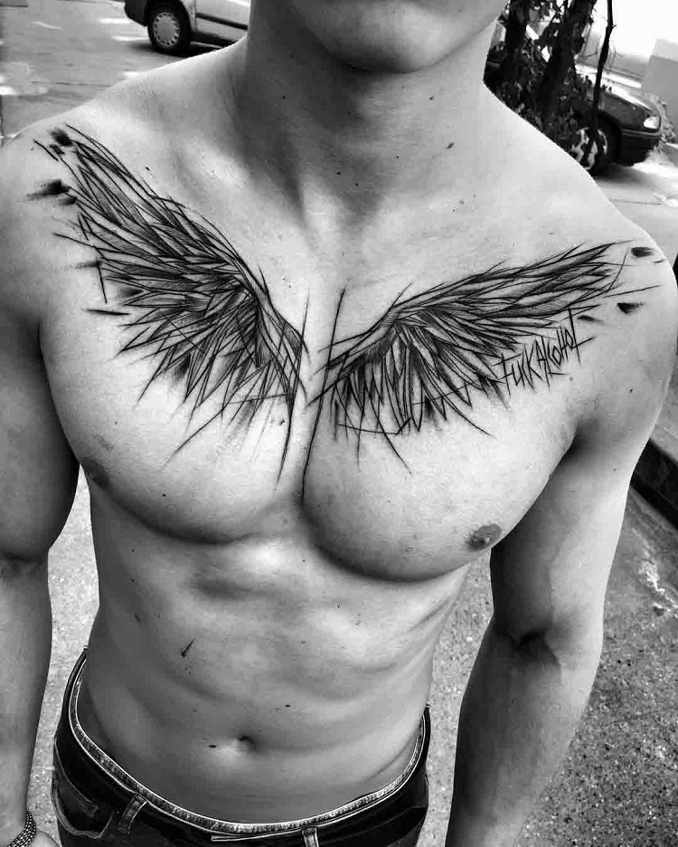 Wings Tattoo Chest Inez-Janiak des ailes sur les pecoraux