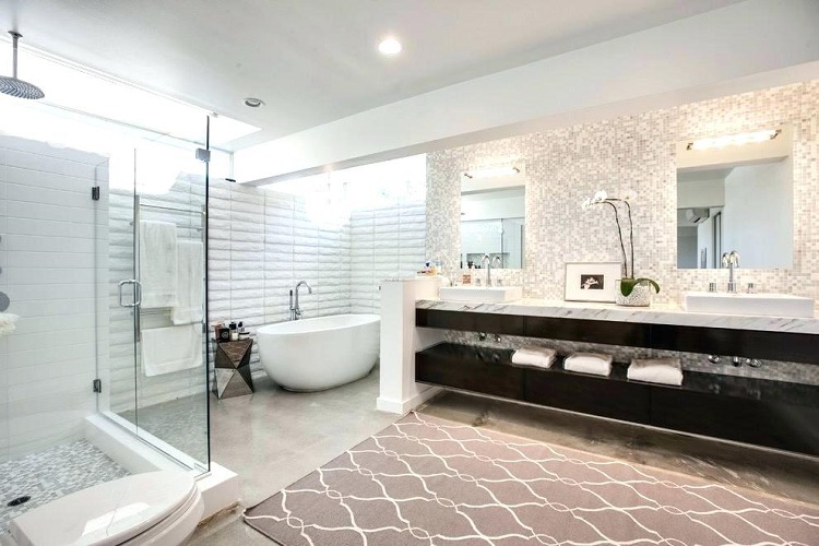 bath rug large douche bain moderne grande