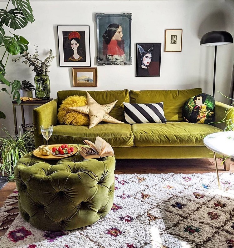 color_place_interior salle de séjour art moderne avec des meubles en velours