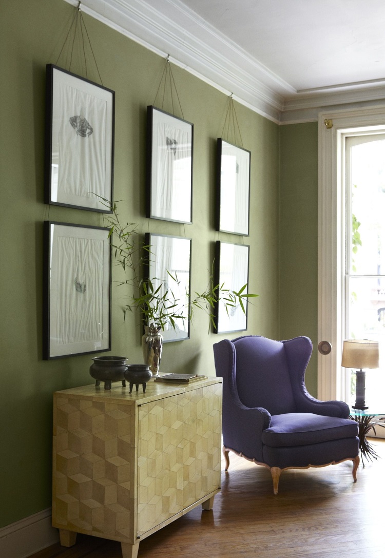 déco intérieur relooking murs peinture vert olive tendance