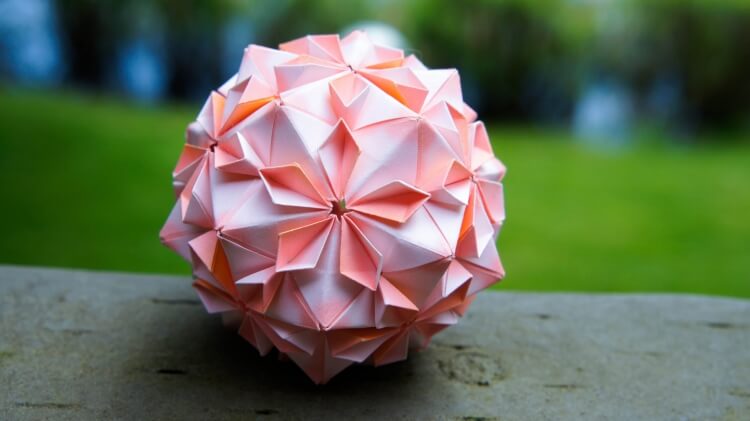 guirlande noel origami modèle boule papier pliage