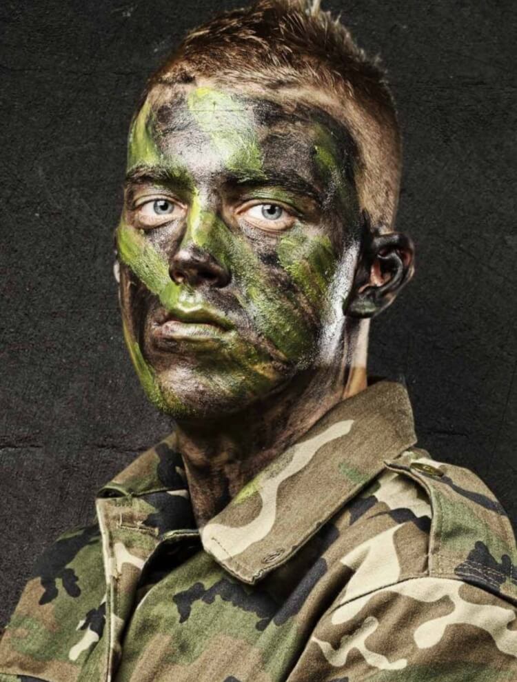 idée maquillage halloween pour hommes camouflage style militaire