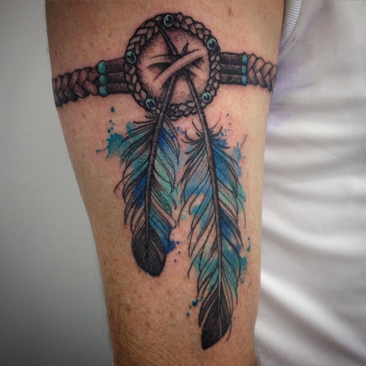 indian feather tattoo