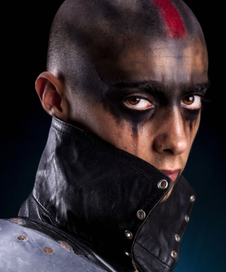 maquillage homme guerrier urbain post-apocalyptique halloween