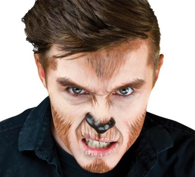 maquillage homme pour halloween personnage magique loup-garou