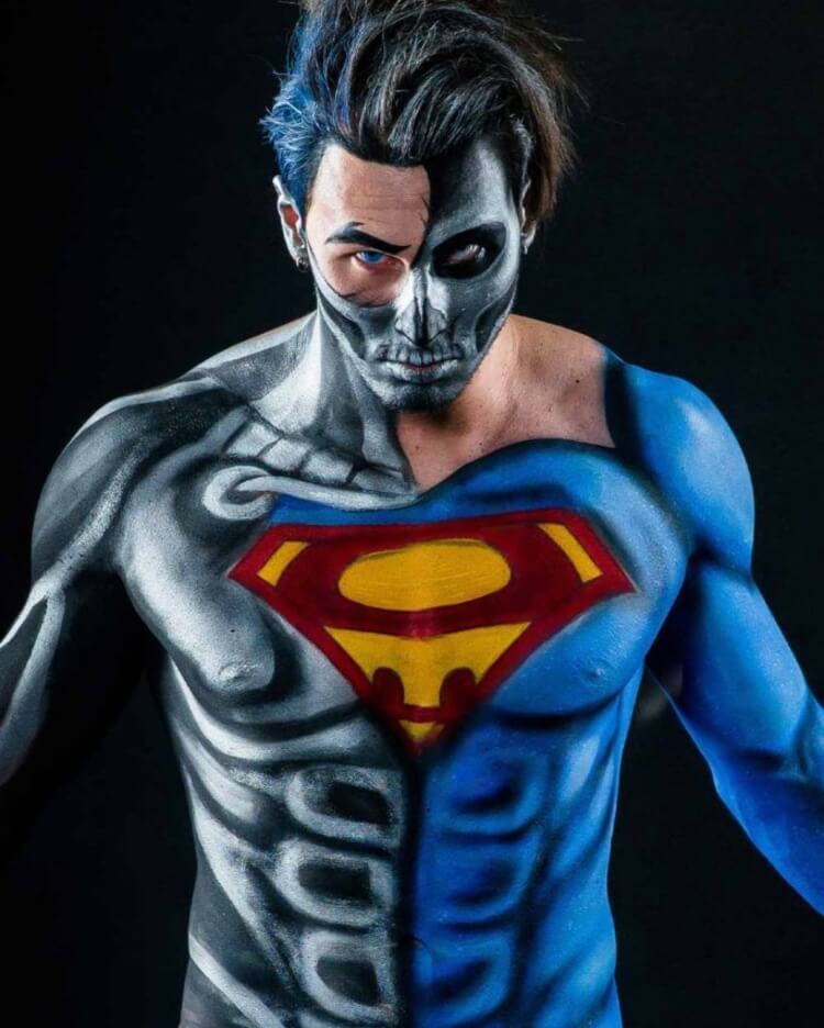maquillage super-héros squelette homme halloween