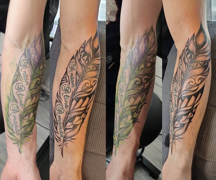 paulinas.tattoo.art tatouage plume homme signification