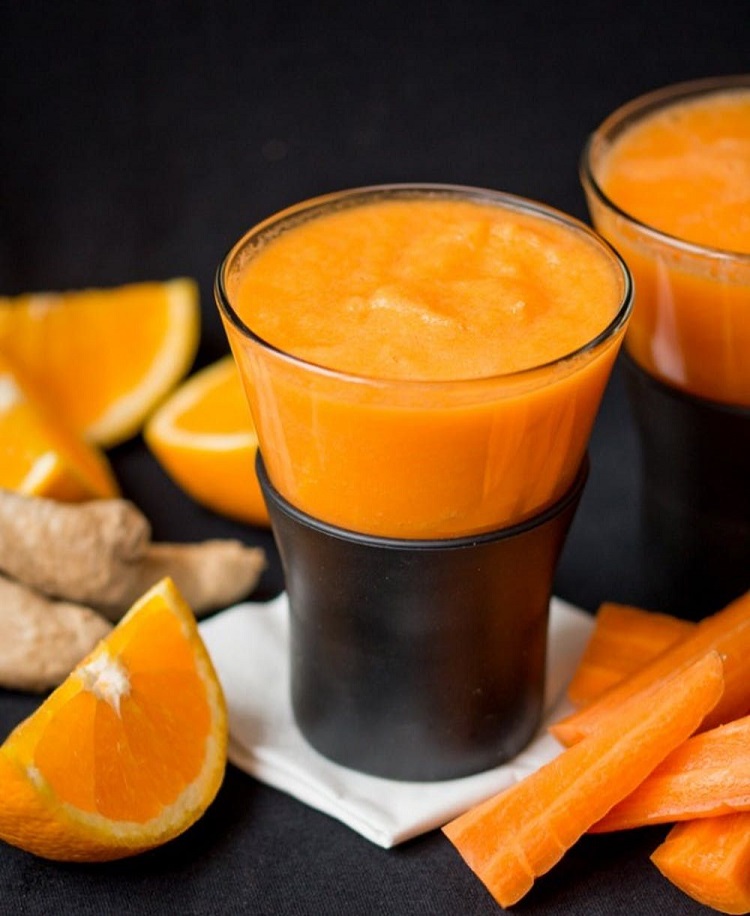 recette smoothie hiver chaud carotte orange framboise gingembre frais lait végétal