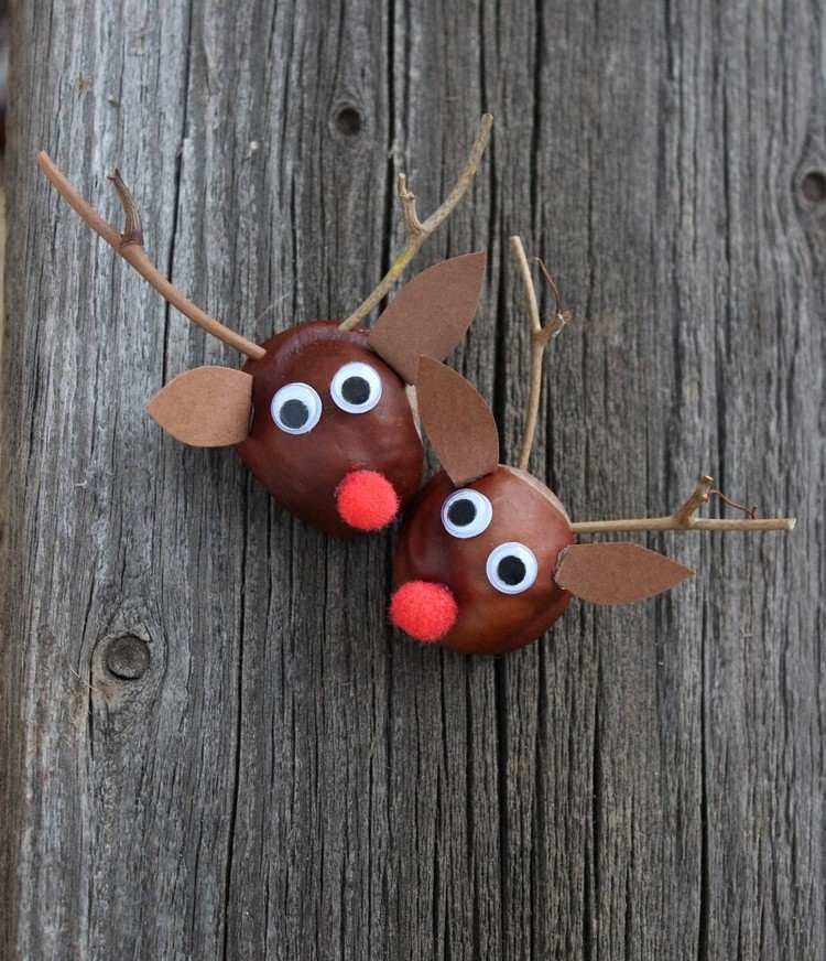 renne Rudolf animaux avec marrons nez rouge