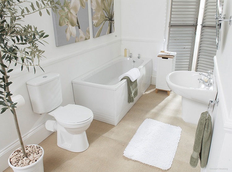 salle de baine claire olives vanille blanc moderne et minimaliste scandinave