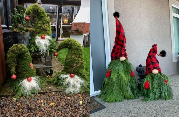 Gnome de Noël DIY à partir de branches verts