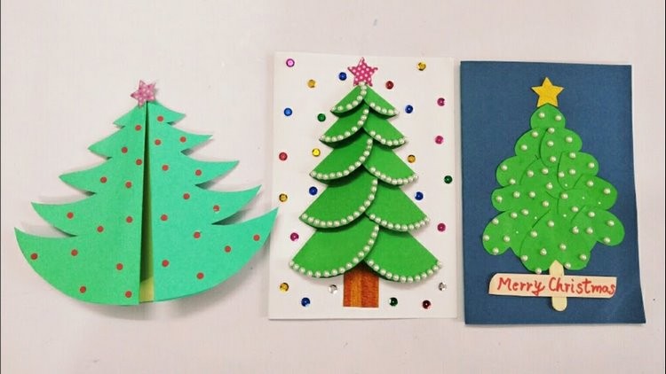 carte Noel maternelle fabriquer sapins carton vert