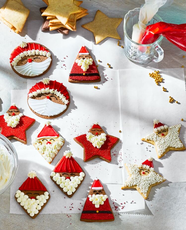 comment decorer biscuits en forme de pere Noel