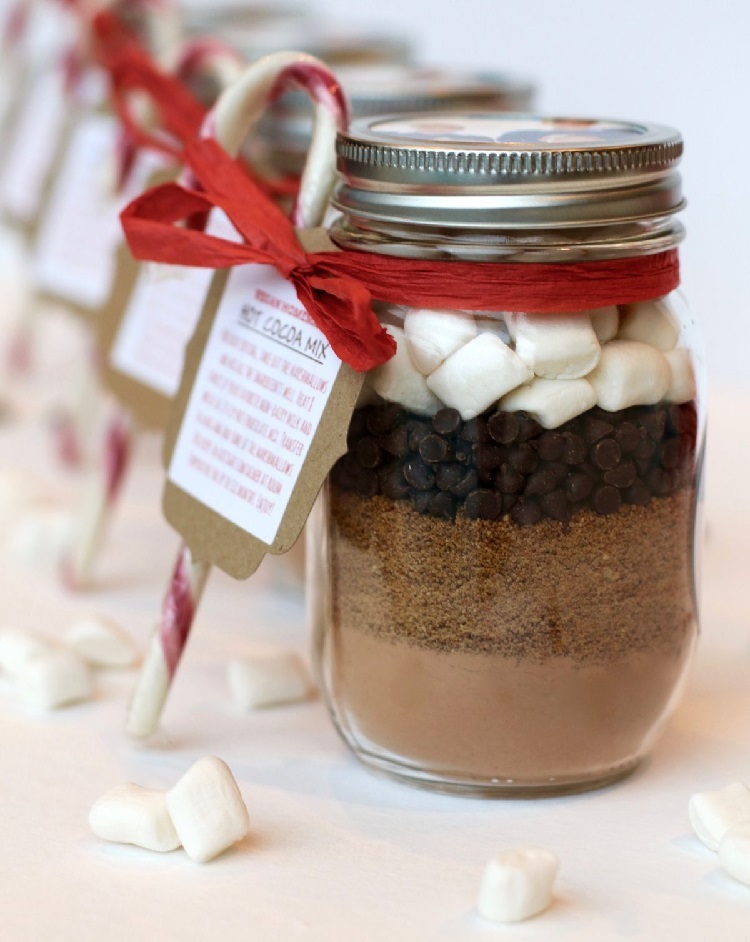 idées cadeau gourmand en bocal diy recette kit gourmand chocolat chaud