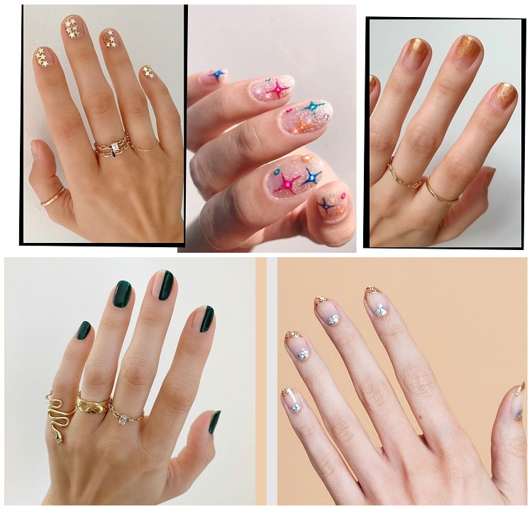 idées decoration ongles pour les fetes fin année 2020 nail art pour nouvel an 2021
