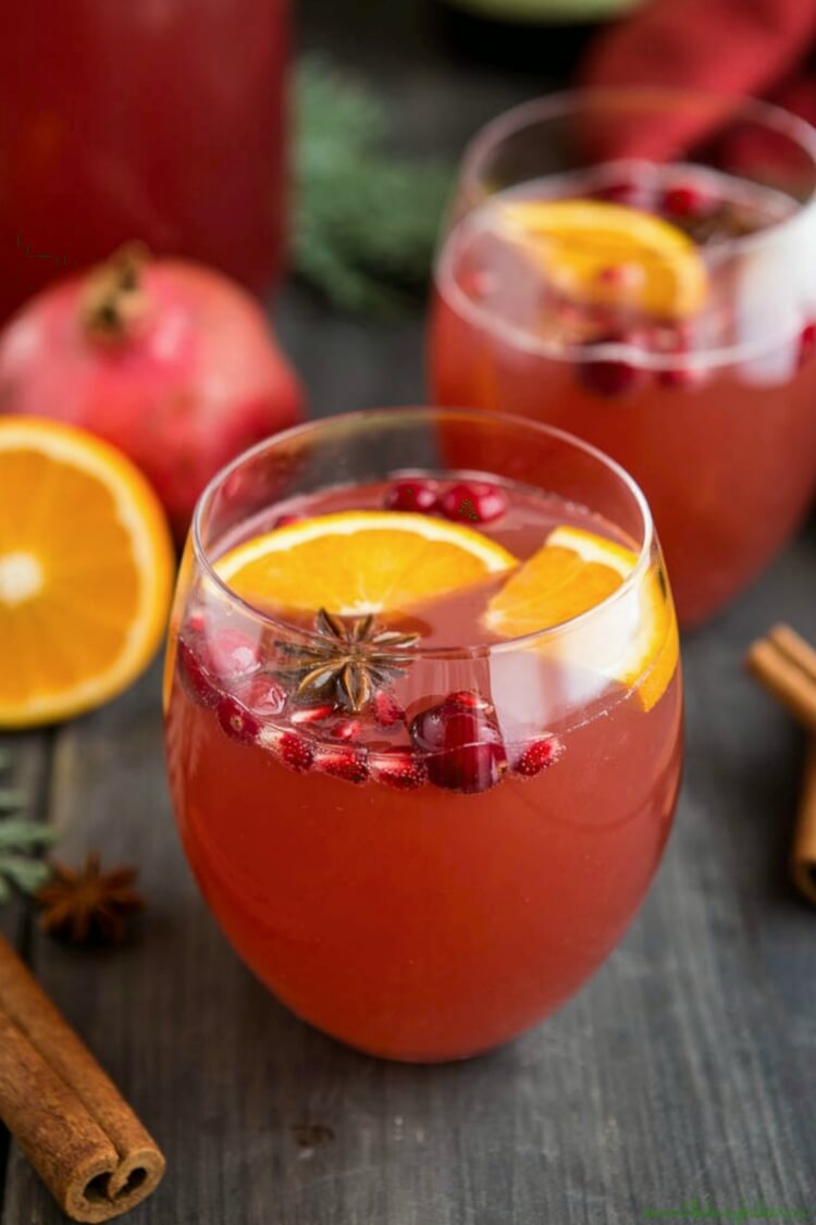 punch facile pour Noël jus de fruits épices avec alcool