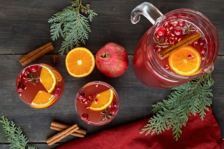 recette punch facile pour Noël jus de fruits épices