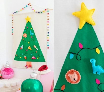 sapin de Noel feutrine fabriquer décorer enfants