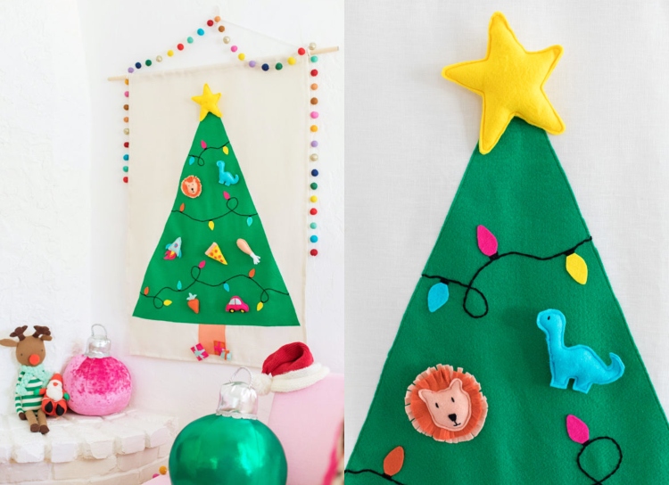 sapin de Noel feutrine fabriquer décorer enfants