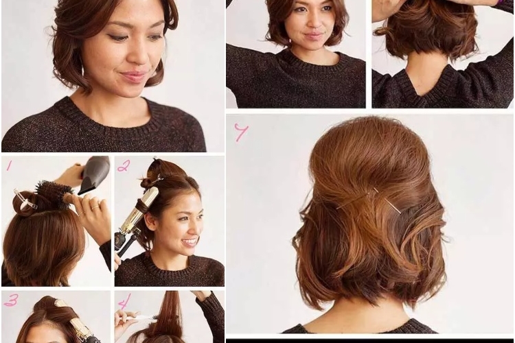 Coiffure de fête facile à faire pour les dames à cheveux courts