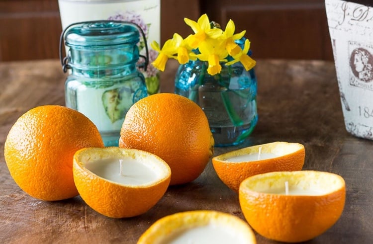 bougies DIY pelures oranges