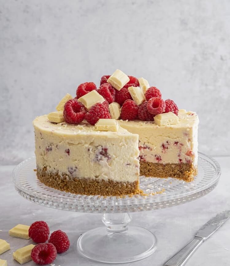 dessert sans gluten nouvel an cheesecake au chocolat blanc framboises