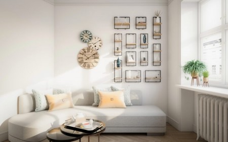 idée décoration au-dessus du canapé salon