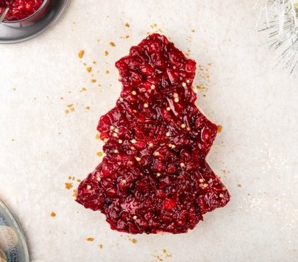 recette cheesecake de Noël facile aux fruits rouges forme sapin de noël