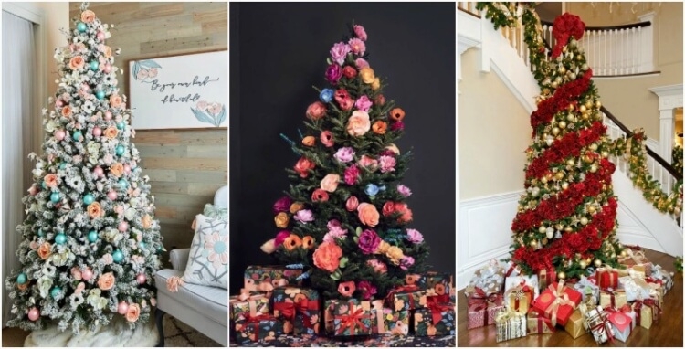tendance festive idée fleur déco sapin noël