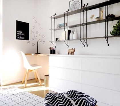 Ikea hack bureau commode Malm blanche etagere murale