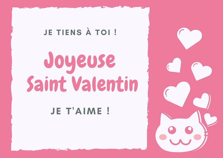 Joyeuse Saint Valentin carte cadeau romantique à imprimer gratuitement