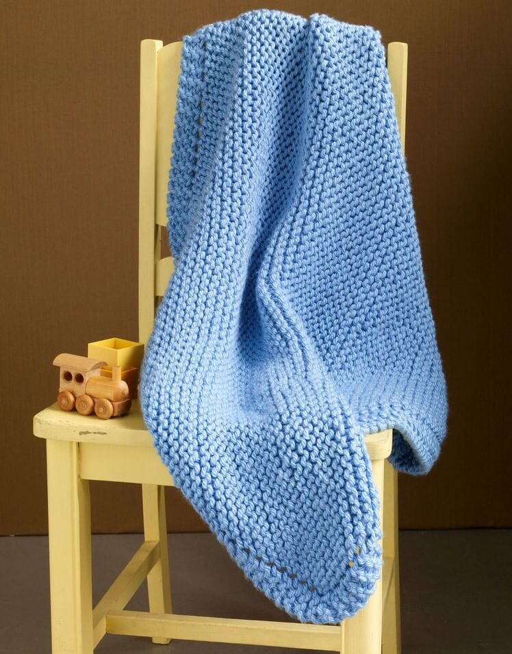cadeau pour baby shower - couverture bébé garçon tricotée