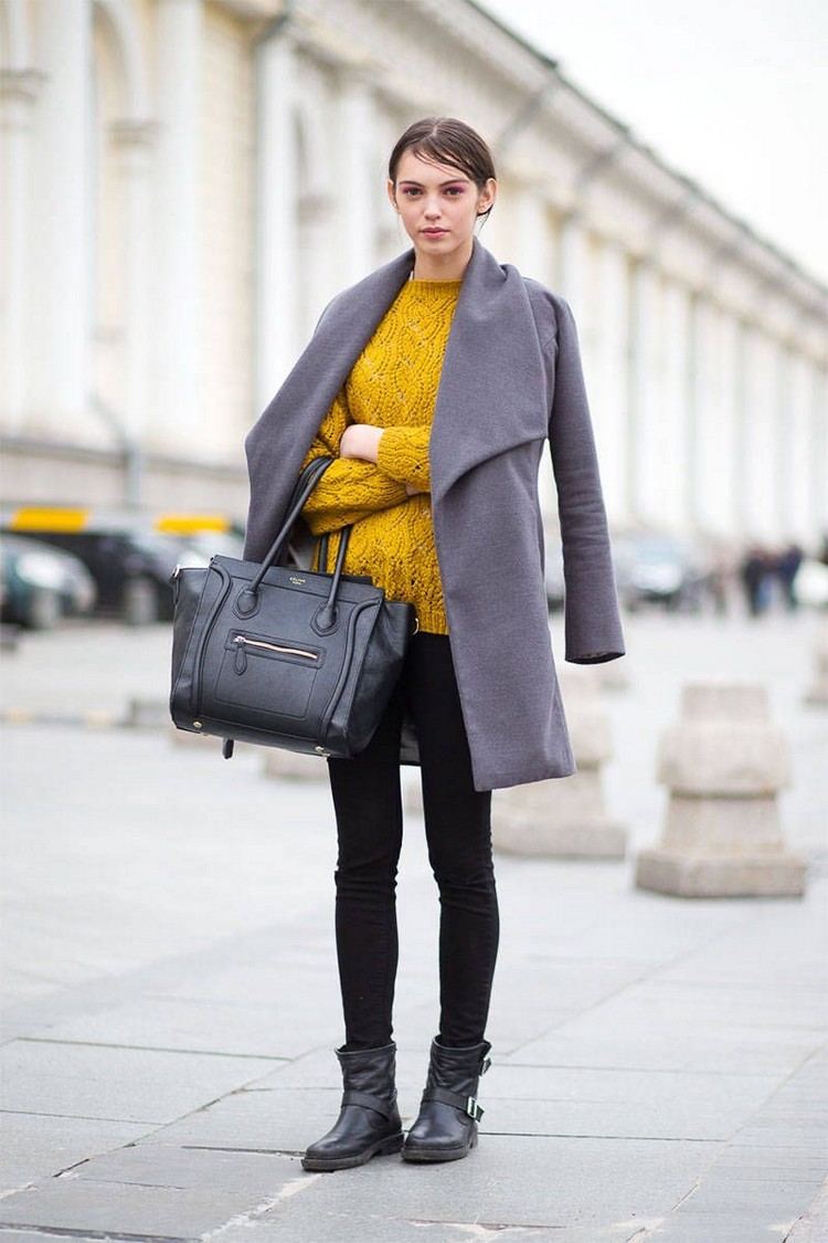 combinaison gris et jaune mode tenue quotidienne