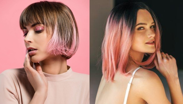 comment porter cheveux ombré rose - nuances coupes coiffures