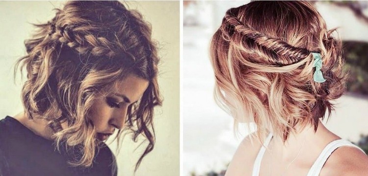 Short bohemian hairstyle ideas with braids on the sides