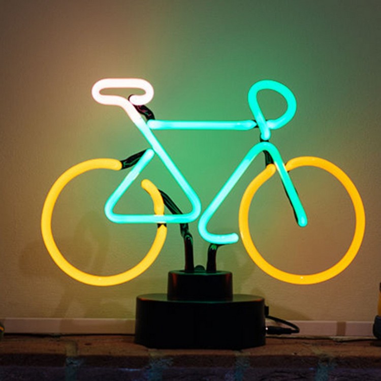 idées de lumières néon chambre lampe poser bicyclette