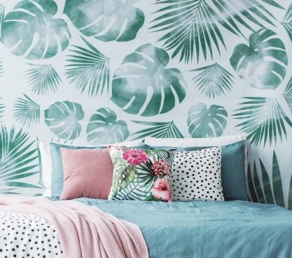 papier peint contemporain tropical motifs tropicaux