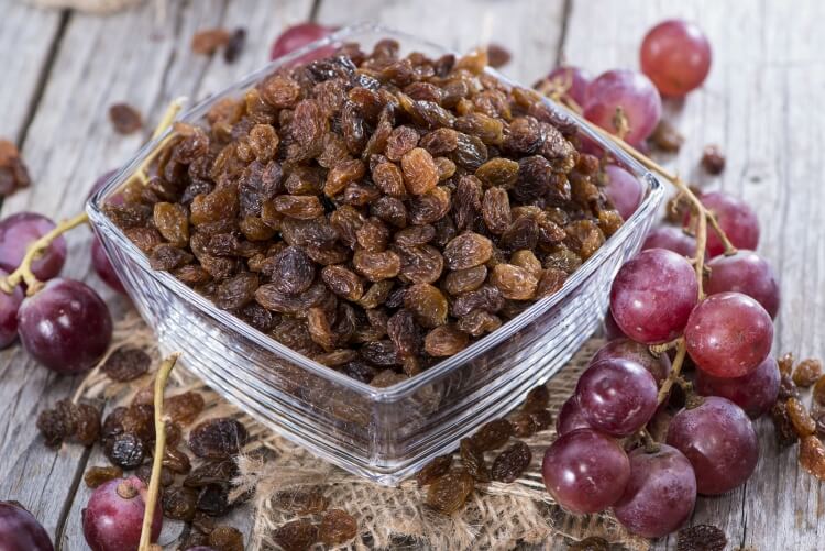 raisins secs source acide oléanolique action contre maladies dentaires