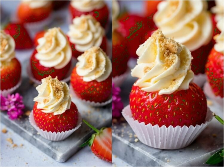 recette fraises farcies façon cheesecake dessert saint-valentin