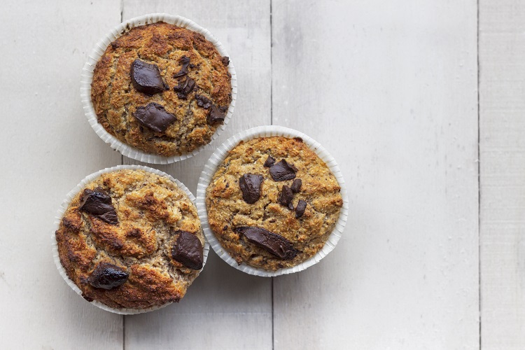 recette gâteau sans gluten muffin farine de coco banane et pépites chocolat