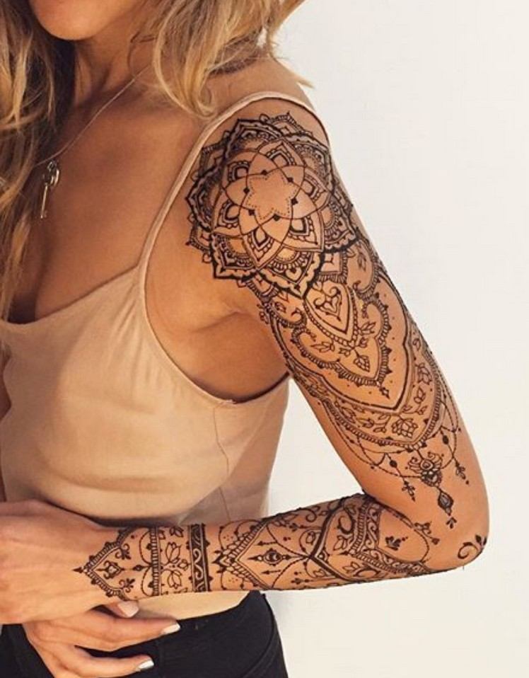 tatouage manchette entière femme inspiration mandala