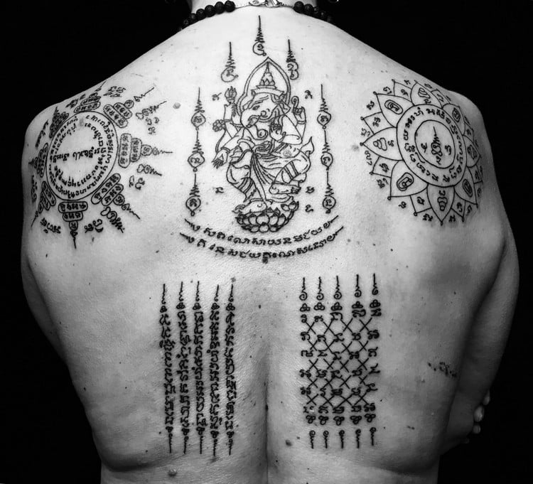 tatouage thai authentique symboles protection tattoo