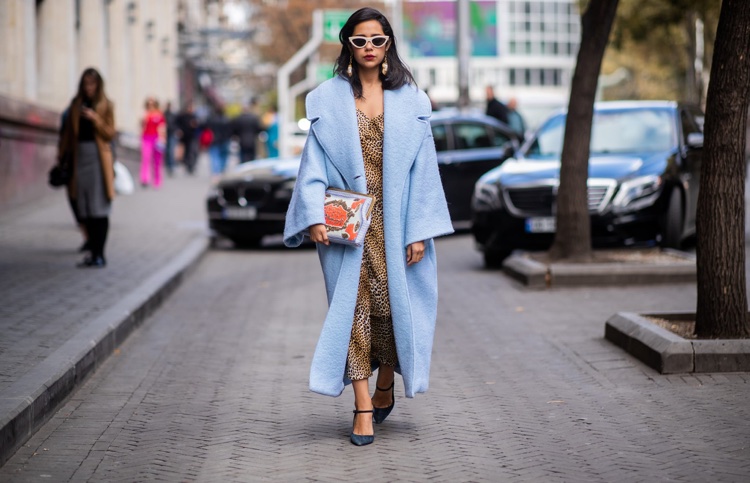 manteau bleu pastel femme